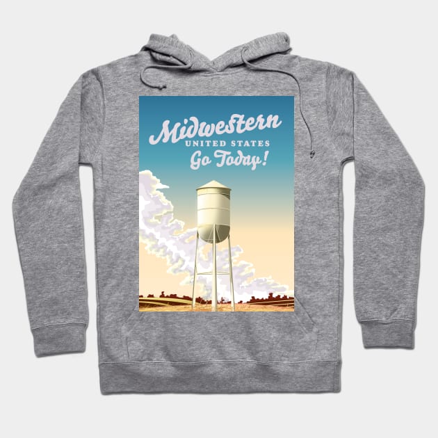 Midwestern United States Travel poster Hoodie by nickemporium1